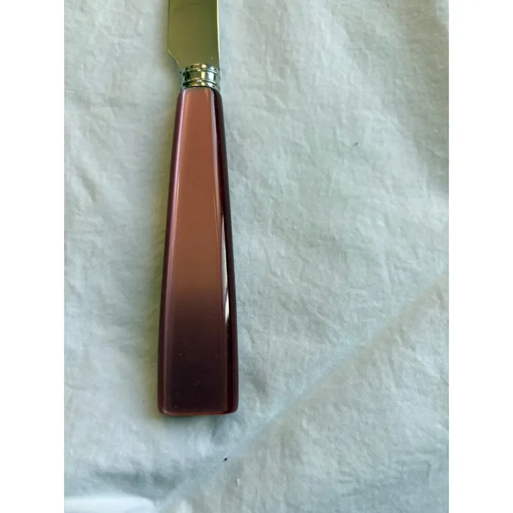 NEW Sabre Paris Icône Aubergine Purple Dinner Knife 18/10 Stainless Acrylic